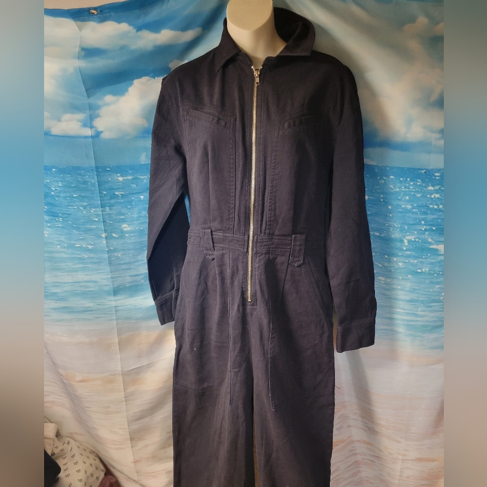 NWT | Steve Madden | Zipper Long Sleeve Denim Jumpsuit |‎ Black | Size 2